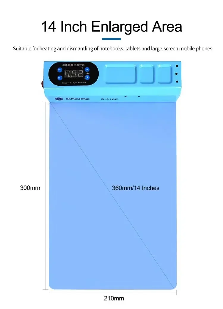 Sunshine SS-918E LCD Screen Heating Separation Machine Mobile Phone Tablet 14Inch Disassembly Removal Soft Temperature Resistant
Sunshine SS-918E LCD Screen Heating Separation Machine Mobile Phone Tablet 14Inch Disassembly Removal Soft Temperature Resistant