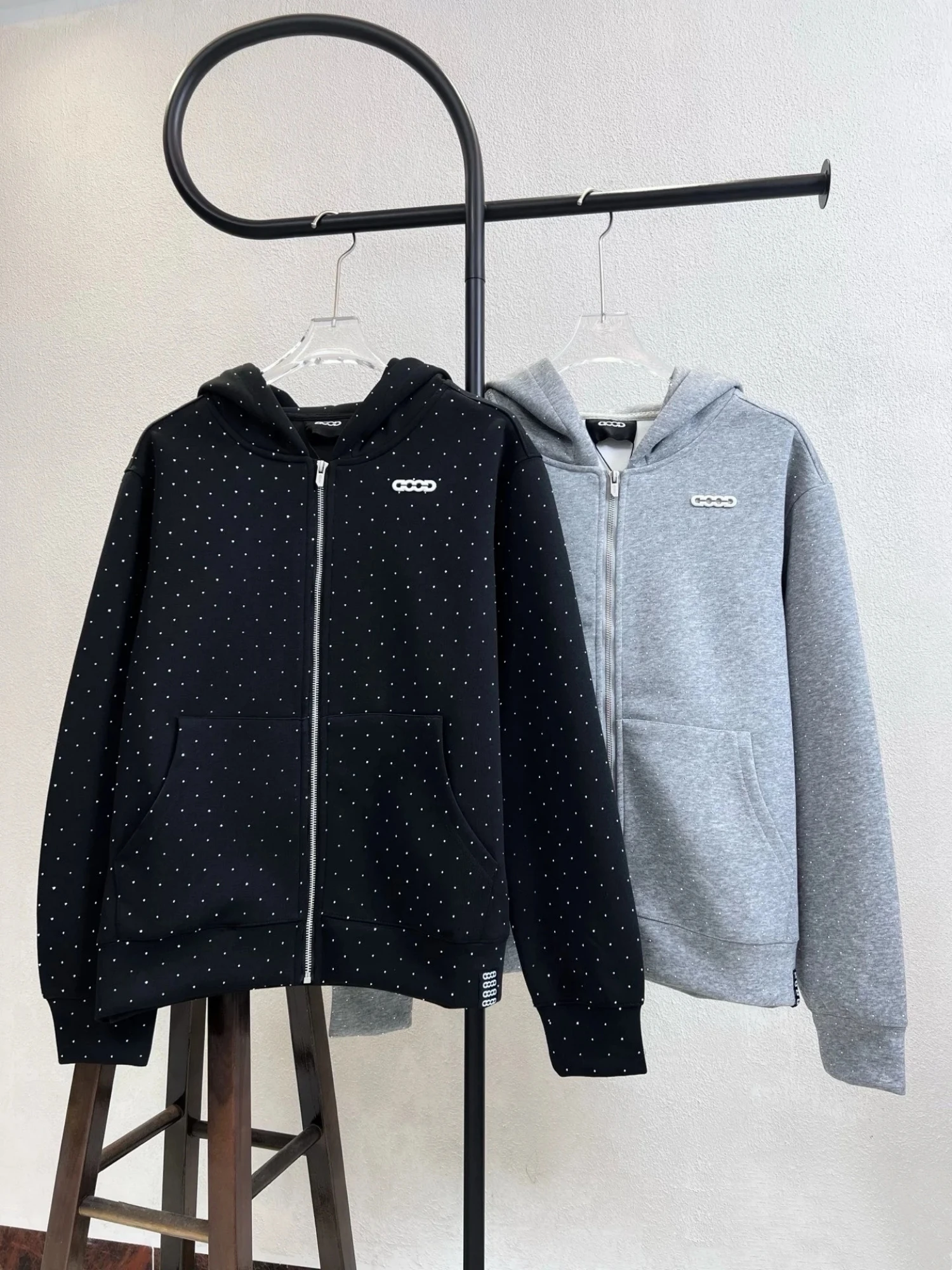 Goodbrand Fla Silver Starry Rhinestone Air Layer Open Cardigan Hoodie Casual Outerwear Men's Women's Leisure Coat
Goodbrand Fla Silver Starry Rhinestone Air Layer Open Cardigan Hoodie Casual Outerwear Men's Women's Leisure Coat