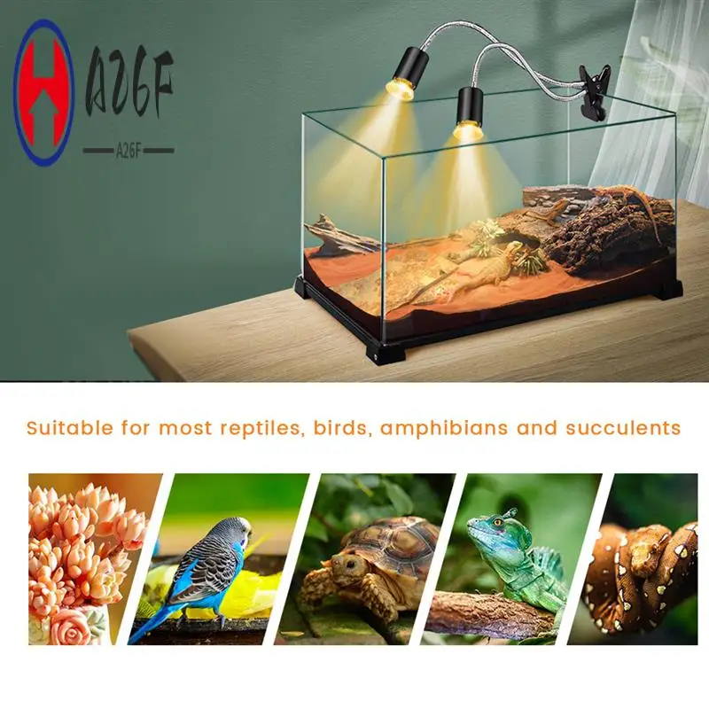 A26F-Reptile Heat Lamp, Double-Head Heat Lamp With Clamp,Reptile Light With Cycle Timer For Turtle, Bearded Dragon
A26F-Reptile Heat Lamp, Double-Head Heat Lamp With Clamp,Reptile Light With Cycle Timer For Turtle, Bearded Dragon