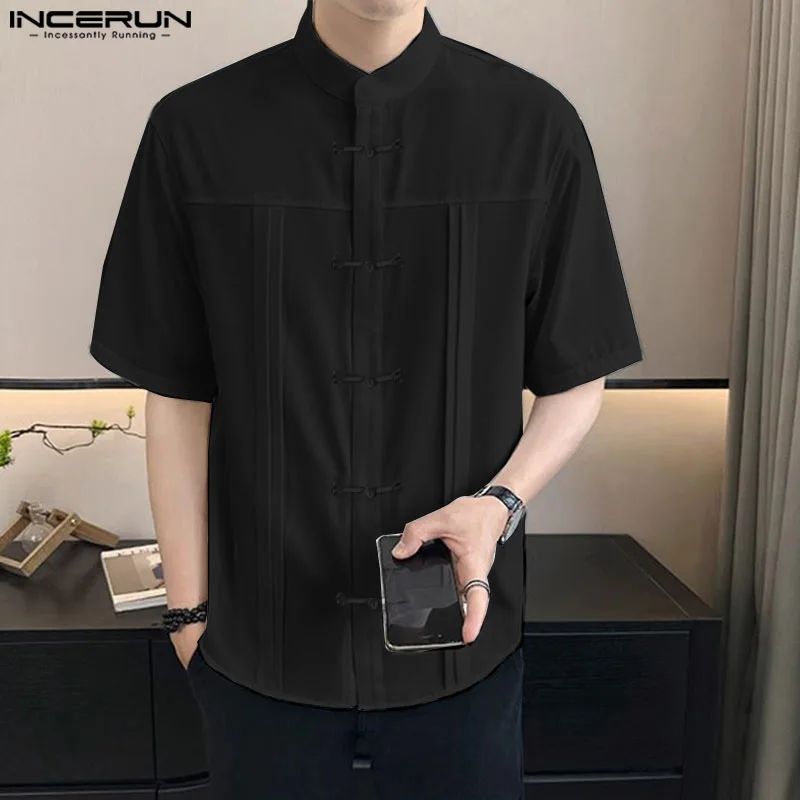 INCERUN Men Shirt Solid Color Stand Collar Short Sleeve Button Vintage Men Clothing Summer Streetwear 2024 Casual Male Shirts
INCERUN Men Shirt Solid Color Stand Collar Short Sleeve Button Vintage Men Clothing Summer Streetwear 2024 Casual Male Shirts
