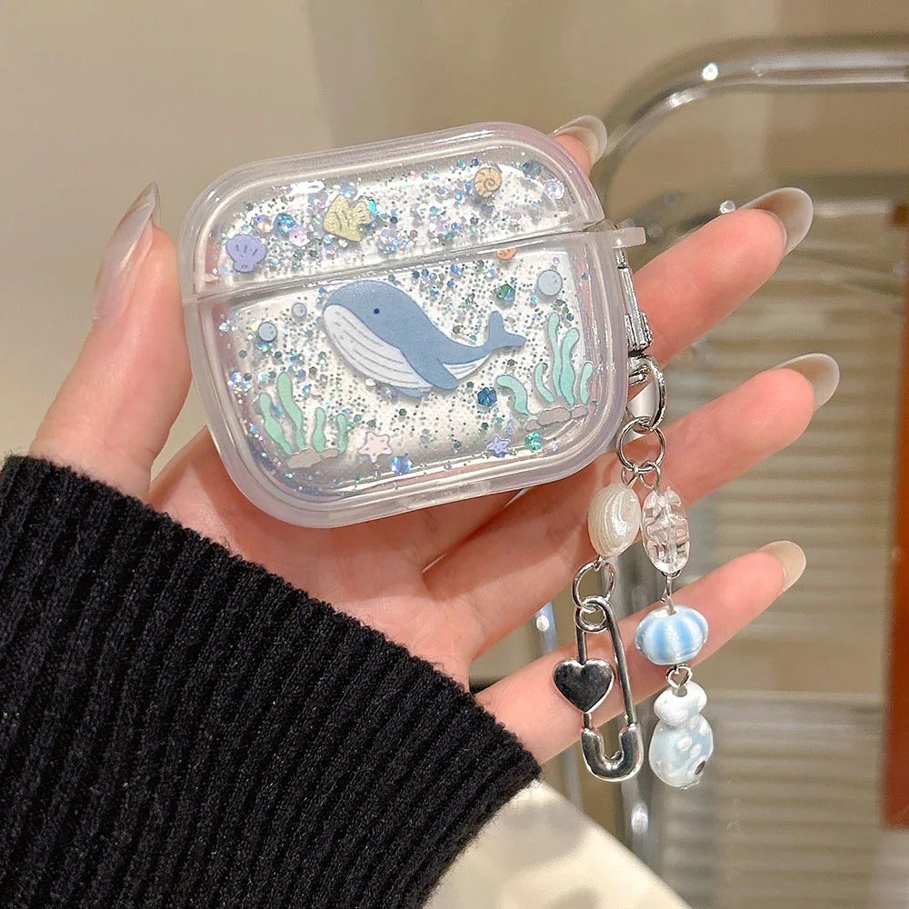Dolphin Fish Pattern Glitter Sequins Case For AirPods Pro 4 ANC 2 3 Pro2 AirPod 4th Earphone Protective Cover with Pendant funda
Dolphin Fish Pattern Glitter Sequins Case For AirPods Pro 4 ANC 2 3 Pro2 AirPod 4th Earphone Protective Cover with Pendant funda