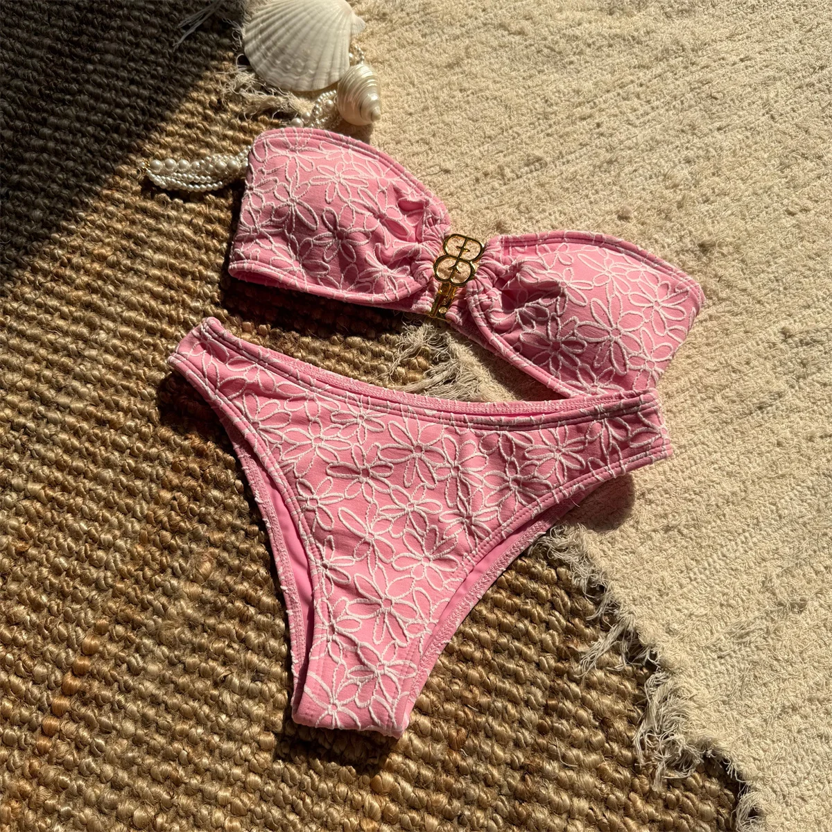 Melphieer Girls Pink Strapless Backless Push Up Bikini Bandeau Bikini Swimwear Embroidered Swimsuit Beachwear Bathing Suit Women
Melphieer Girls Pink Strapless Backless Push Up Bikini Bandeau Bikini Swimwear Embroidered Swimsuit Beachwear Bathing Suit Women