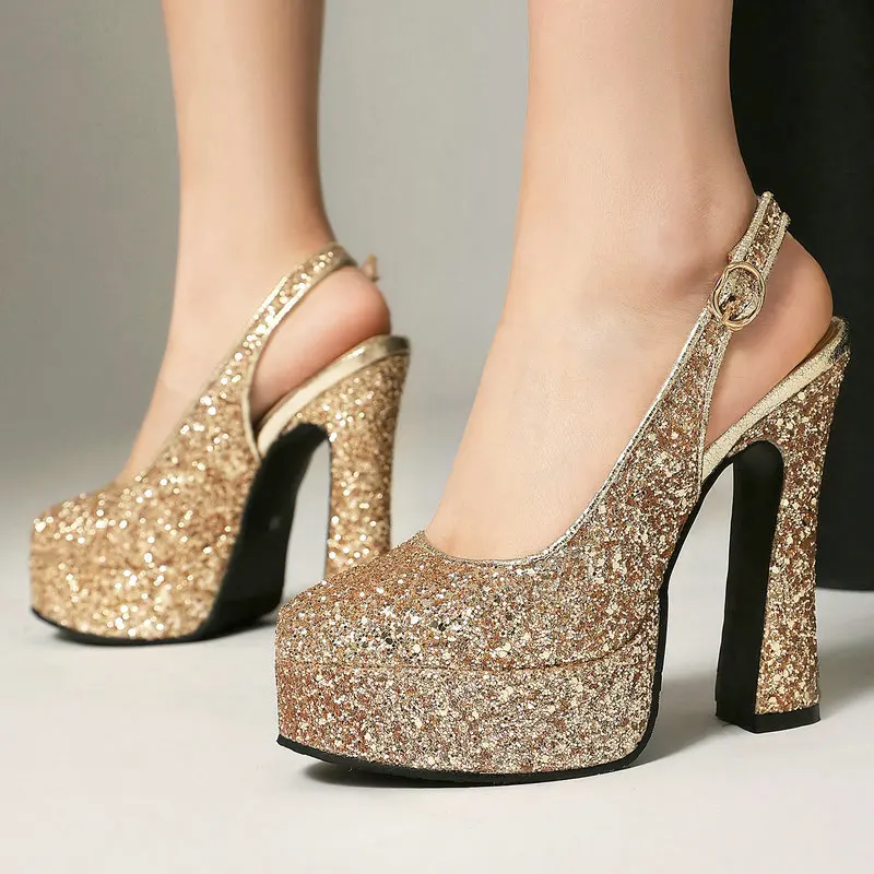 Sparkly Glitter Shiny Closed Toe Slingback Women Party Prom Wedding Shoes Size 45 Platform Gold Silver Thick High Heels Sandals
Sparkly Glitter Shiny Closed Toe Slingback Women Party Prom Wedding Shoes Size 45 Platform Gold Silver Thick High Heels Sandals