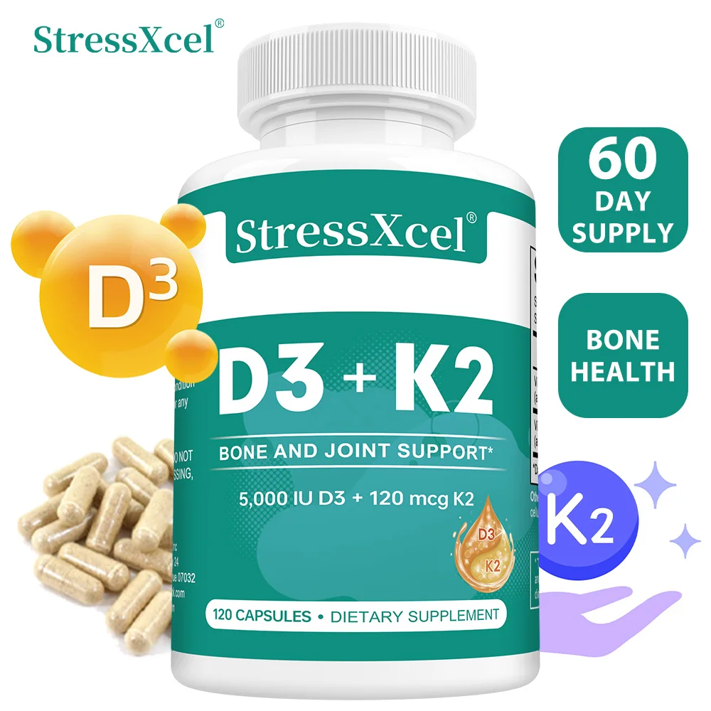 Vitamin D3 5000 IU + Vitamin K2 120 Mcg - 2-in-1 Bone, Immune & Heart Support, Promotes Calcium Absorption, Non-GMO
Vitamin D3 5000 IU + Vitamin K2 120 Mcg - 2-in-1 Bone, Immune & Heart Support, Promotes Calcium Absorption, Non-GMO