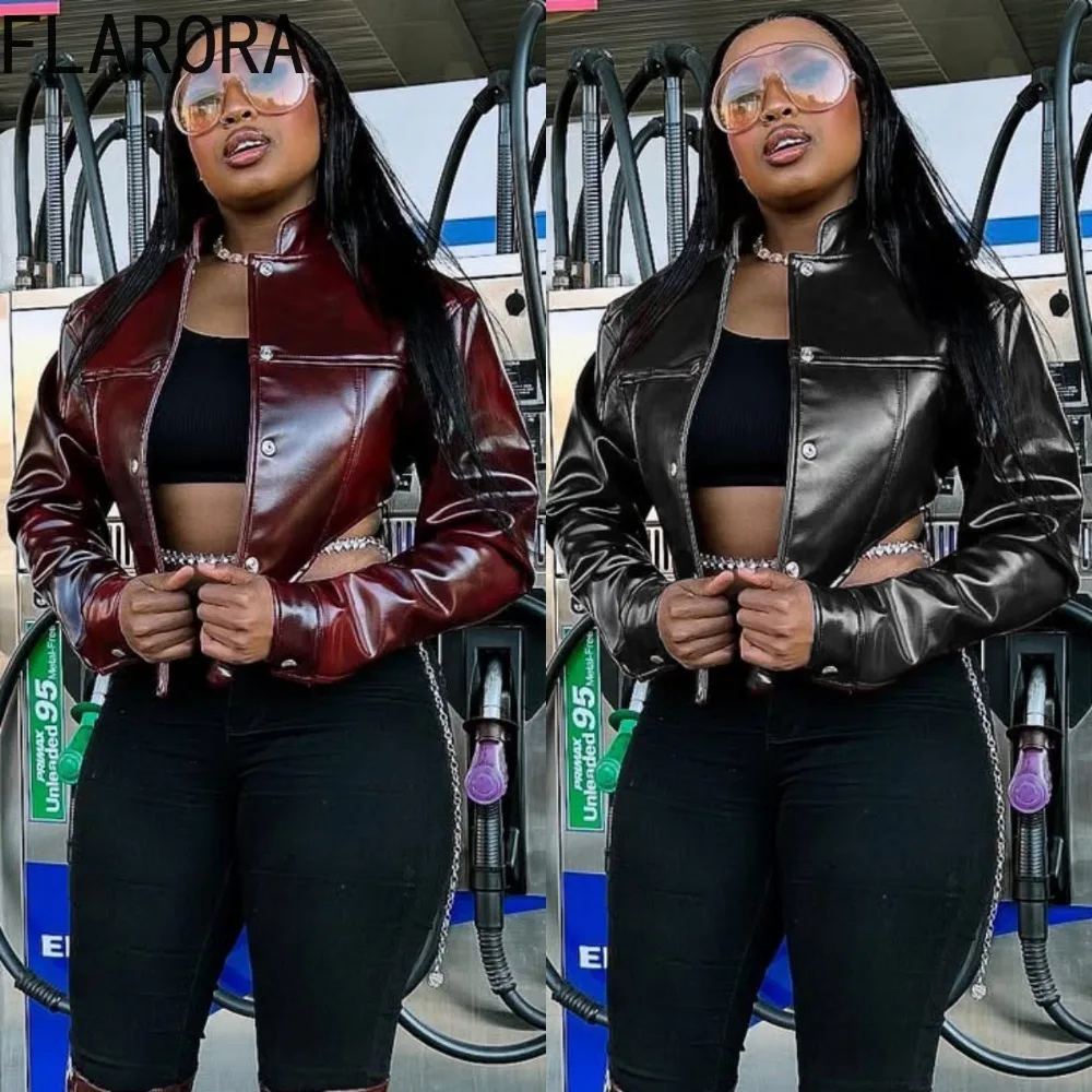 FLARORA Vintage Irregular PU Jacket Woman Stand Collar Magnetic Snap Button Chic Waistless Street Clubwear Hipster Autumn Coat
FLARORA Vintage Irregular PU Jacket Woman Stand Collar Magnetic Snap Button Chic Waistless Street Clubwear Hipster Autumn Coat