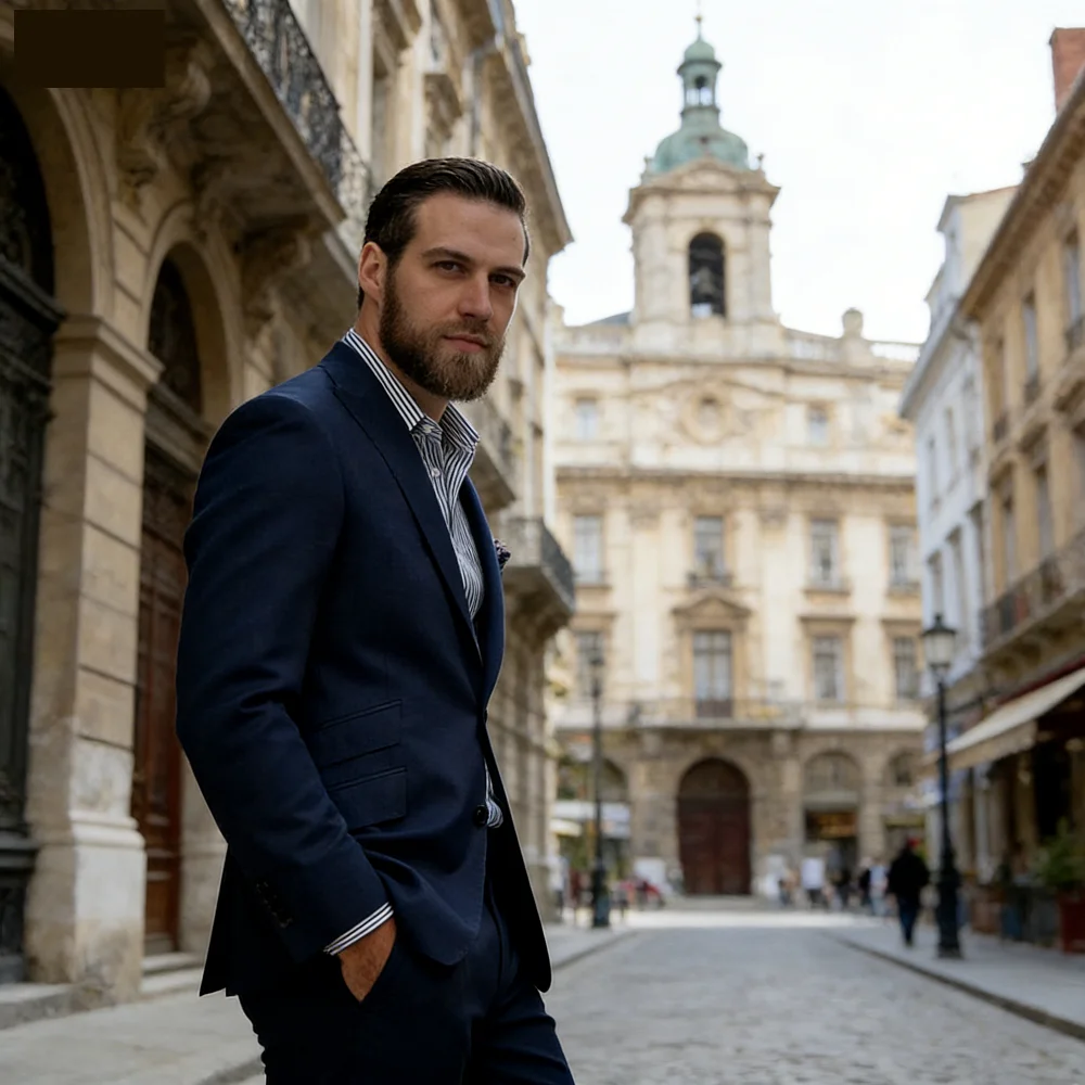 Blue Suit Men's Custom-Fit Ternos Business Dance Graduation Wedding 2-Piece Set Formal Wear
Blue Suit Men's Custom-Fit Ternos Business Dance Graduation Wedding 2-Piece Set Formal Wear