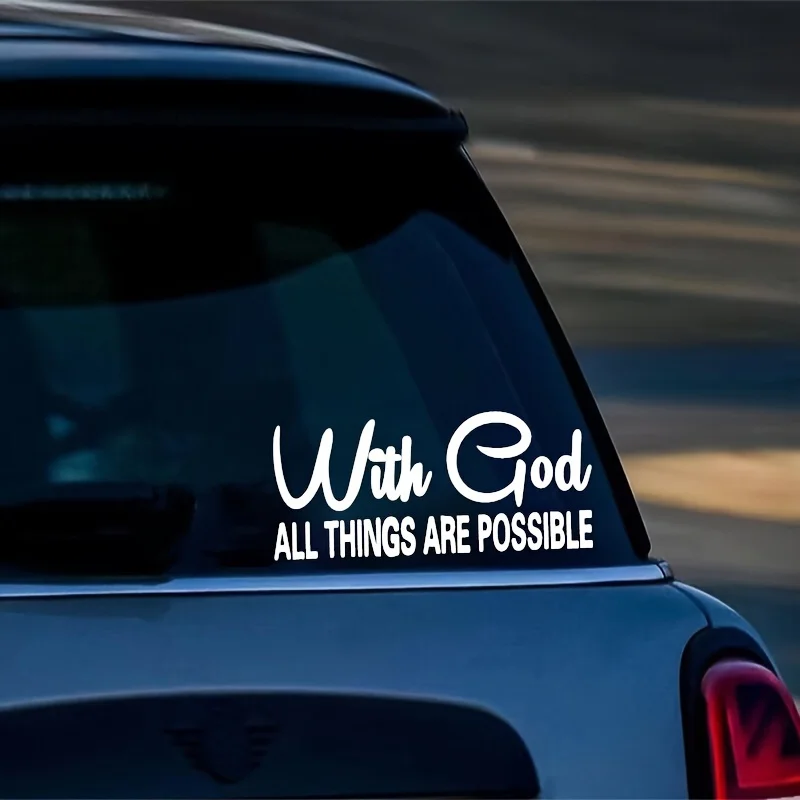 With God Everything Is Possible Auto Sticker For Car Body Decor Sticker On Car Stickers And Decals Rear Window Vinyl Car Styling
With God Everything Is Possible Auto Sticker For Car Body Decor Sticker On Car Stickers And Decals Rear Window Vinyl Car Styling