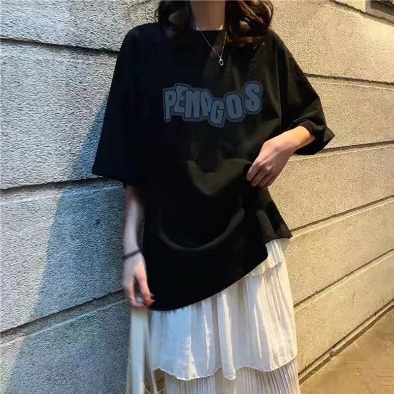 White Oversize ort Sve T-irt Women's Cartoon Couple Faionable Korean Sle round Ne Thin Cotton Casual Top
White Oversize ort Sve T-irt Women's Cartoon Couple Faionable Korean Sle round Ne Thin Cotton Casual Top
