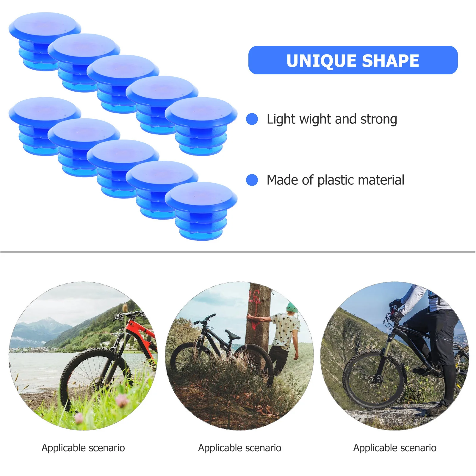 10Pcs Colorful Handle Grips Handlebar End Plugs Plastic End Stoppers for Adult Bicycles Easy Install Blue
10Pcs Colorful Handle Grips Handlebar End Plugs Plastic End Stoppers for Adult Bicycles Easy Install Blue