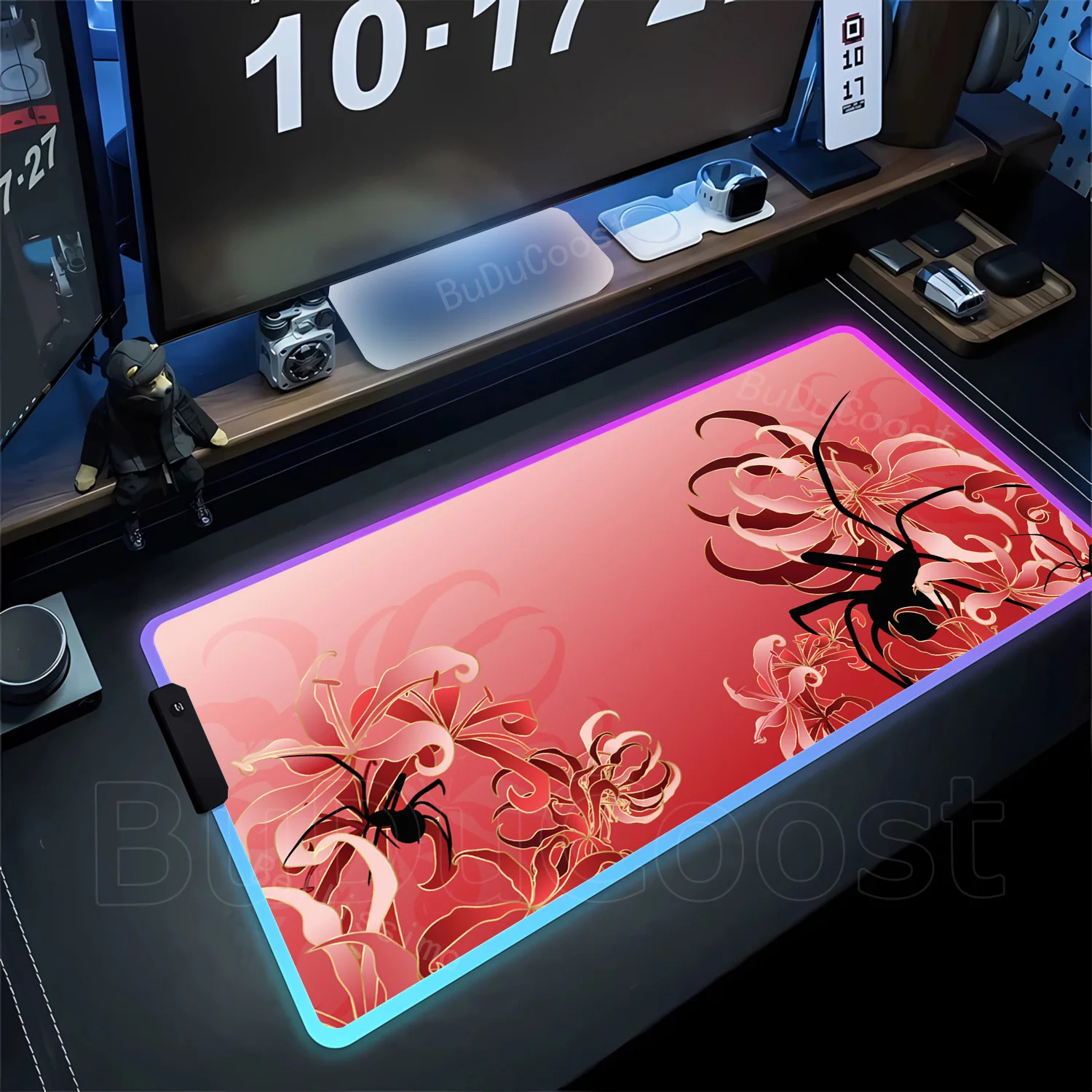 RGB Computer Keyboard Accessories Desk Pad with Rubber Hot Black Background Red White Red Spider Lily Mouse Pad Large Gaming
RGB Computer Keyboard Accessories Desk Pad with Rubber Hot Black Background Red White Red Spider Lily Mouse Pad Large Gaming