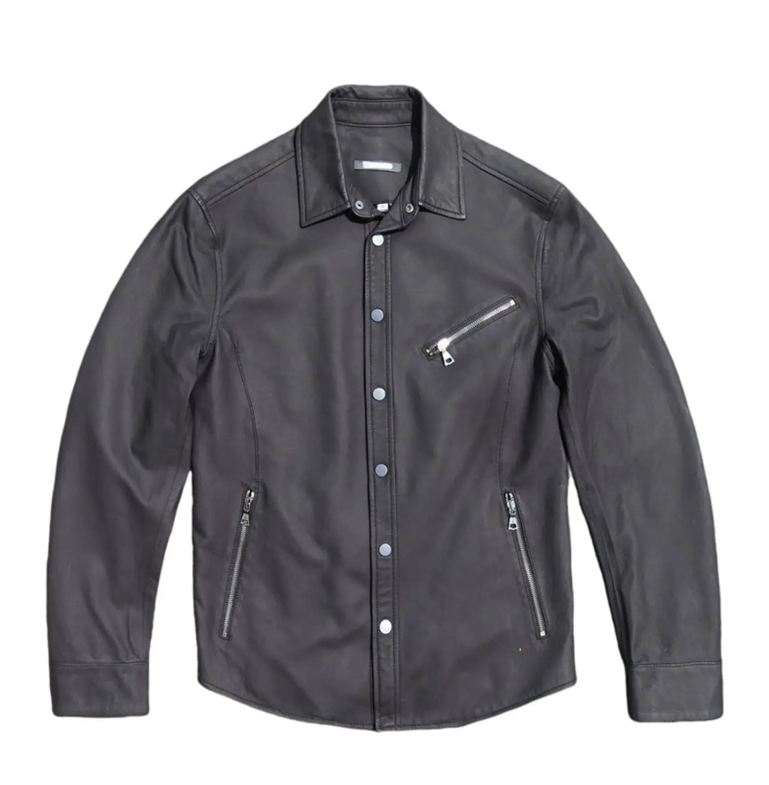 Light Grey Spring Leather Shirt Men Casual Style Plus Size 4XL Genuine Natural Sheepskin Turn-Down Collar Single Breasted Coat
Light Grey Spring Leather Shirt Men Casual Style Plus Size 4XL Genuine Natural Sheepskin Turn-Down Collar Single Breasted Coat