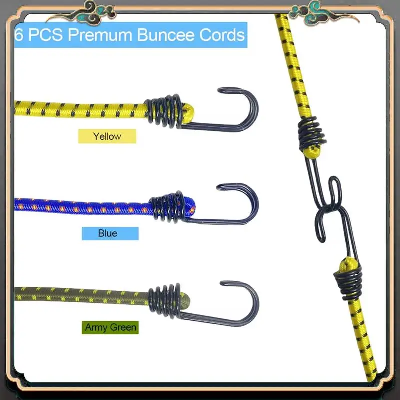 Premium Bungee Cord High Elasticity Rubber Tied Rope With Hooks Outdoor Tent Assembly Camping Luggage Tool Outdoor Accessories
Premium Bungee Cord High Elasticity Rubber Tied Rope With Hooks Outdoor Tent Assembly Camping Luggage Tool Outdoor Accessories