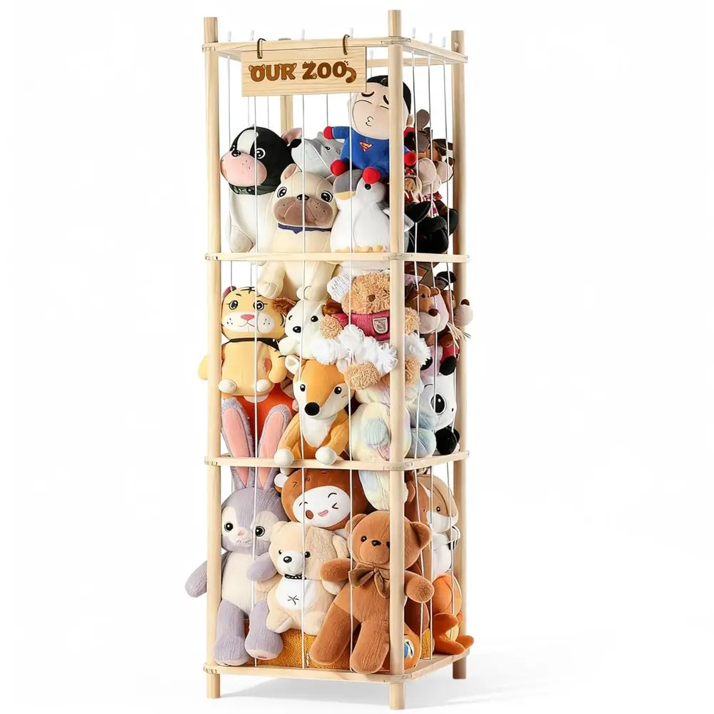 Stuffed Animal Storage, Wooden Zoo Stuffed Animal Holder with Elastic Cords, Space Save Toy Organizer, Extra Large Capacit Stuff
Stuffed Animal Storage, Wooden Zoo Stuffed Animal Holder with Elastic Cords, Space Save Toy Organizer, Extra Large Capacit Stuff