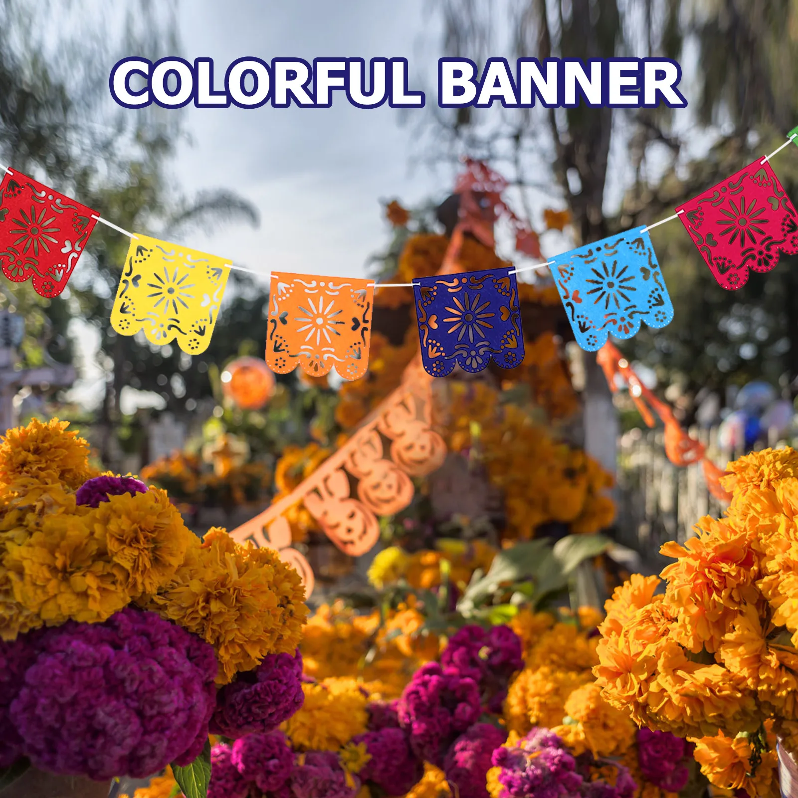 Colorful Felt Bunting Decor Banners Mexican Party Hanging Banner Day of The Dead Fiesta Colorful Flag Bunting Decorations
Colorful Felt Bunting Decor Banners Mexican Party Hanging Banner Day of The Dead Fiesta Colorful Flag Bunting Decorations