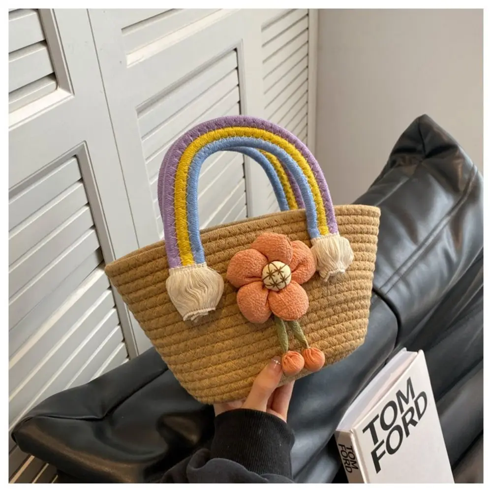 Rainbow Cotton Rope Woven Bag Handbag Girls Handmade Desktop Storage Basket Cosmetic Organizert Box Picnic Basket
Rainbow Cotton Rope Woven Bag Handbag Girls Handmade Desktop Storage Basket Cosmetic Organizert Box Picnic Basket