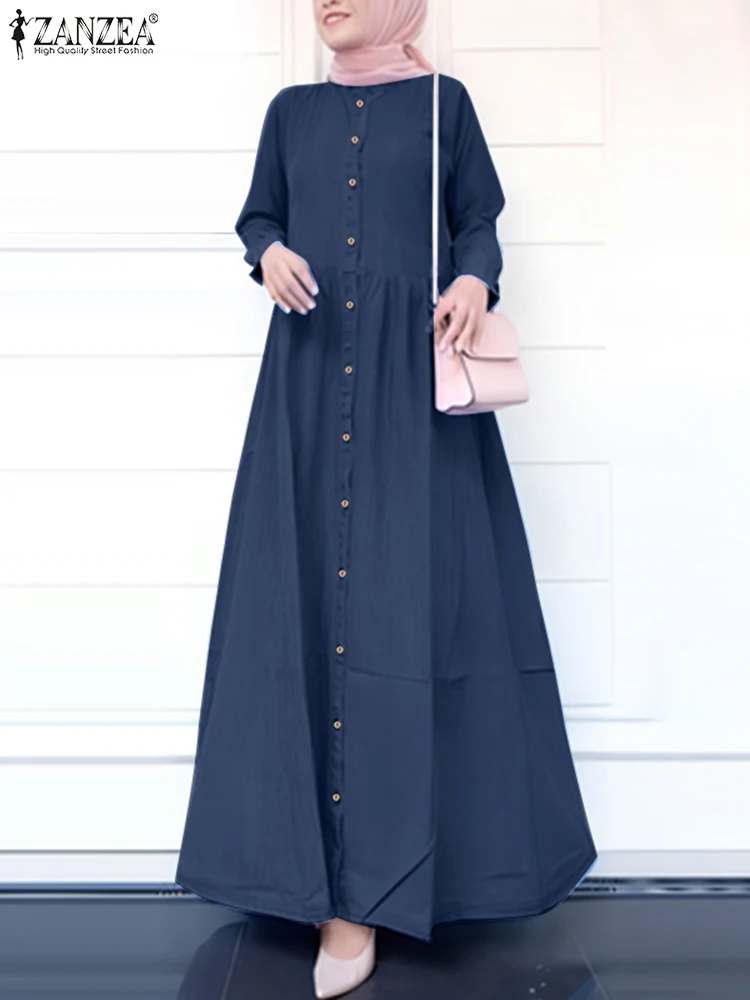 ZANZEA Muslim Islamic Loose Casual Abaya Robe Long Sleeve Denim Blue Waist-Gathering Women Vestidos 2025 Hijab O Neck Maxi Dress
ZANZEA Muslim Islamic Loose Casual Abaya Robe Long Sleeve Denim Blue Waist-Gathering Women Vestidos 2025 Hijab O Neck Maxi Dress