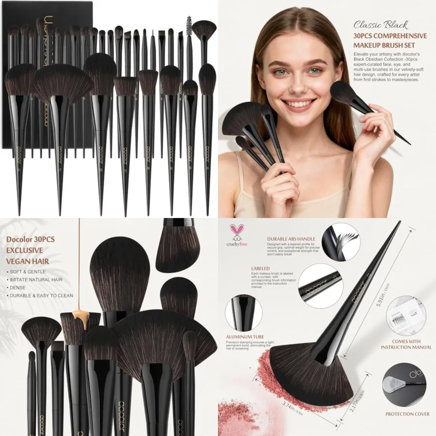 Makeup Brushes Set Professional 30Pcs Obsidian Makeup Brushes Premium Synthetic Powder Kabuki Foundation Contour Blush Concealer Eye Shadow Blending Eyeliner Crease Eyebrow Make Up Brush Kit
Makeup Brushes Set Professional 30Pcs Obsidian Makeup Brushes Premium Synthetic Powder Kabuki Foundation Contour Blush Concealer Eye Shadow Blending Eyeliner Crease Eyebrow Make Up Brush Kit