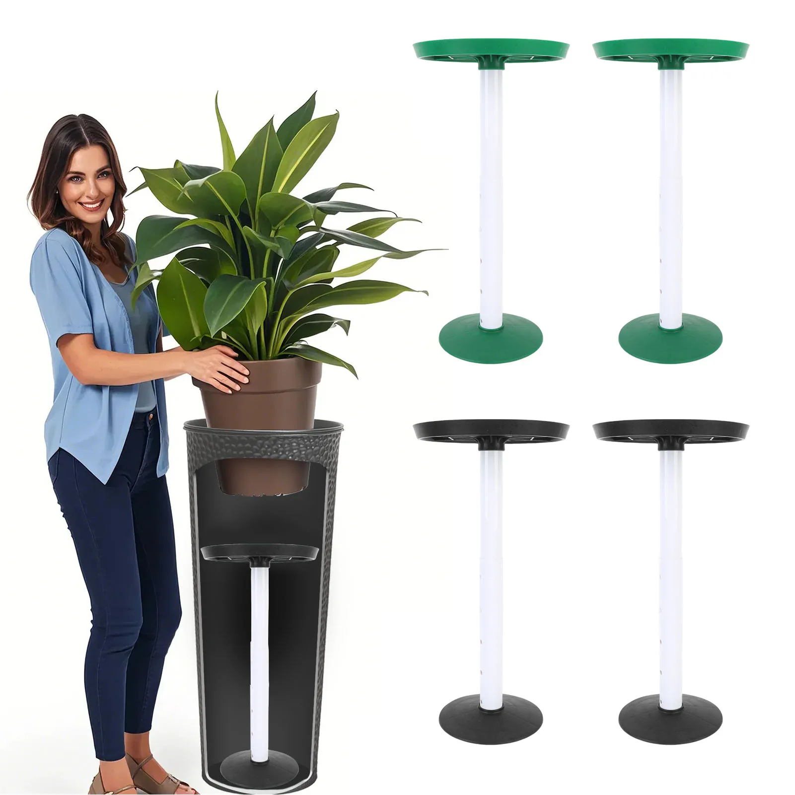 2 комплекта вставок для растений с регулируемой высотой и дренажным отверстием, подставки для наполнителя кашпо для внутреннего контейнера для цветочного горшка
2 комплекта вставок для растений с регулируемой высотой и дренажным отверстием, подставки для наполнителя кашпо для внутреннего контейнера для цветочного горшка