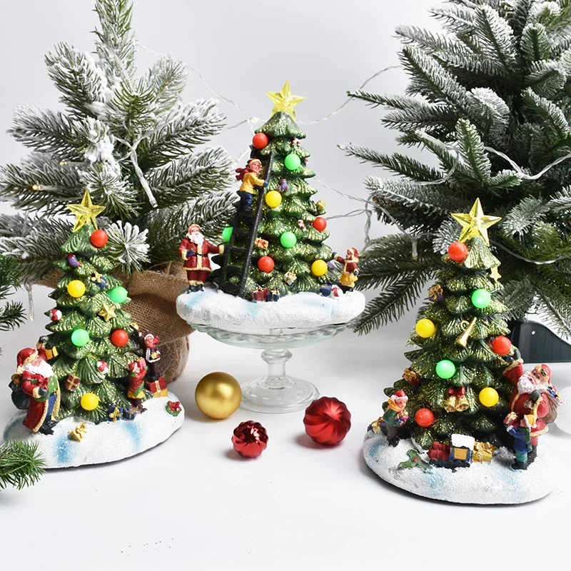 Christmas decorations luminous Christmas tree shape resin ornaments home desktop decoration ornaments with music
Christmas decorations luminous Christmas tree shape resin ornaments home desktop decoration ornaments with music