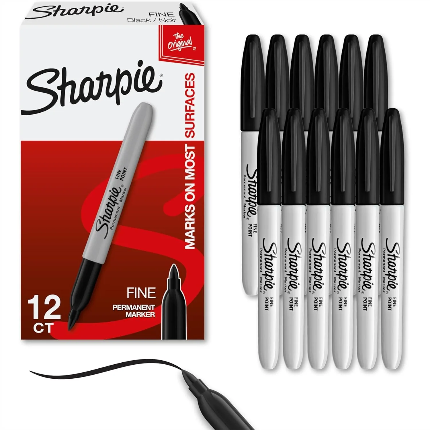 Permanent Markers Fine Tip Black 12 Count Quick Drying Fade Resistant for Paper Plastic Metal Wood
Permanent Markers Fine Tip Black 12 Count Quick Drying Fade Resistant for Paper Plastic Metal Wood