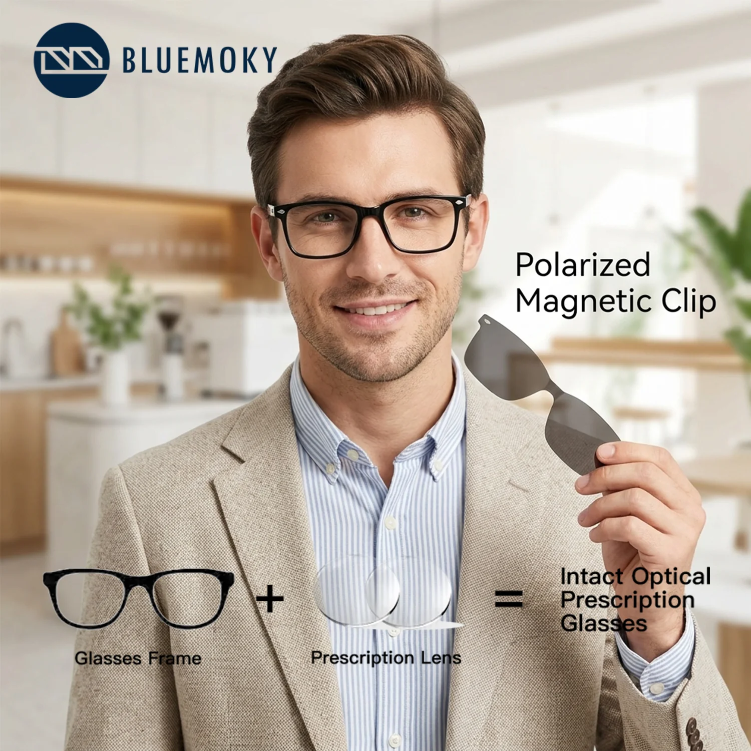BLUEMOKY Rectangle Clip on Prescription Sunglasses Men Acetate Magnetic Polarized UV400 Myopia Progressive Optical Sun Glasses
BLUEMOKY Rectangle Clip on Prescription Sunglasses Men Acetate Magnetic Polarized UV400 Myopia Progressive Optical Sun Glasses