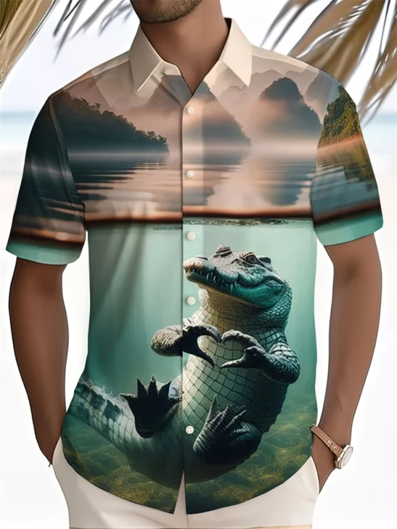Cartoon Crocodile Men's Hawaiian Shirt 3D Crocodile Print Funny Casual Short Sleeve Button Down New In Summer Harajuku Shirts
Cartoon Crocodile Men's Hawaiian Shirt 3D Crocodile Print Funny Casual Short Sleeve Button Down New In Summer Harajuku Shirts