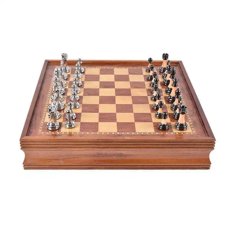 Luxury Tabletop Entertainment Sports Board Game Luxury Wooden Chess Board Game Set With Metal Pieces
Luxury Tabletop Entertainment Sports Board Game Luxury Wooden Chess Board Game Set With Metal Pieces