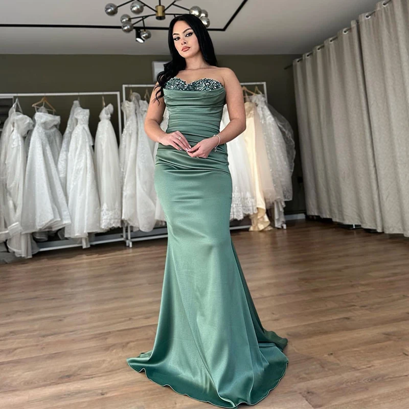 Thinyfull Formal Prom Dresses Mermaid Sweetheart Satin Evening Dress 2023 Beadings Floor Length Cocktail Party Gowns Custom Size
Thinyfull Formal Prom Dresses Mermaid Sweetheart Satin Evening Dress 2023 Beadings Floor Length Cocktail Party Gowns Custom Size