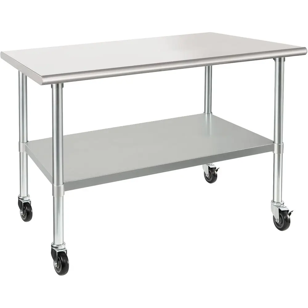 Stainless Steel Work Table with Wheels, 30x48 Inches, Heavy Duty Commercial, Undershelf, Galvanized Legs for Kitchen, Restaurant
Stainless Steel Work Table with Wheels, 30x48 Inches, Heavy Duty Commercial, Undershelf, Galvanized Legs for Kitchen, Restaurant