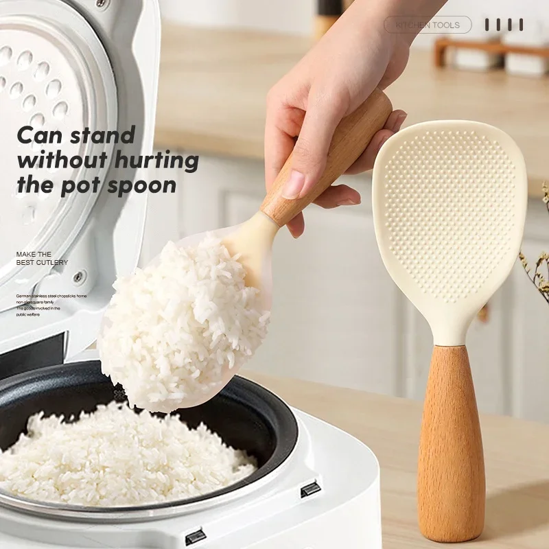 1Pc Silicone Wooden Handle Rice Spoon High Temperature Resistant Non Stick Rice Spoon Lisheng Rice Spoon Kitchen Accessories
1Pc Silicone Wooden Handle Rice Spoon High Temperature Resistant Non Stick Rice Spoon Lisheng Rice Spoon Kitchen Accessories
