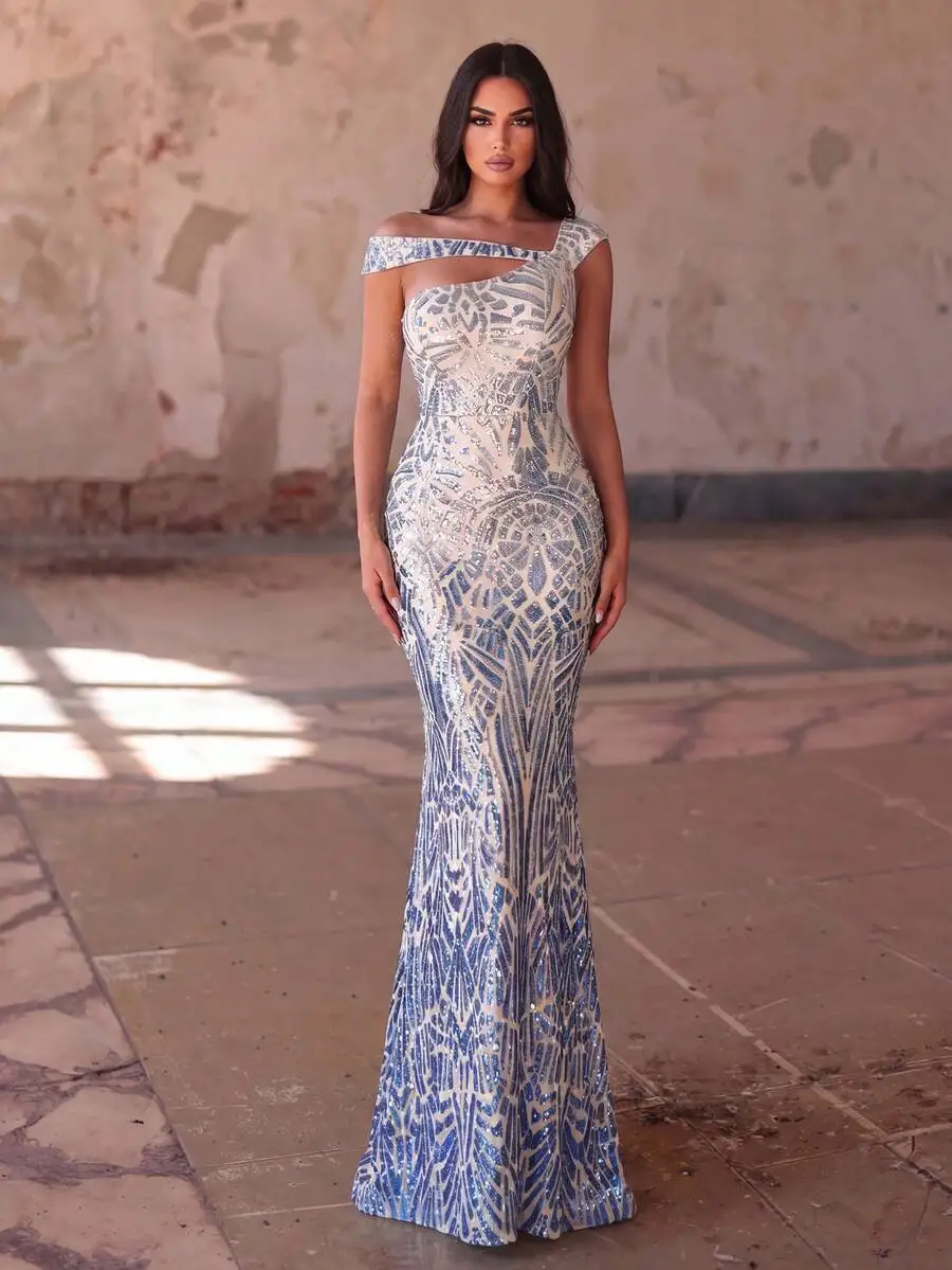 Ombre Sequin Asymmetric Off Shoulder Fishtail Evening Dress For Formal Gala Wedding Cocktail
Ombre Sequin Asymmetric Off Shoulder Fishtail Evening Dress For Formal Gala Wedding Cocktail