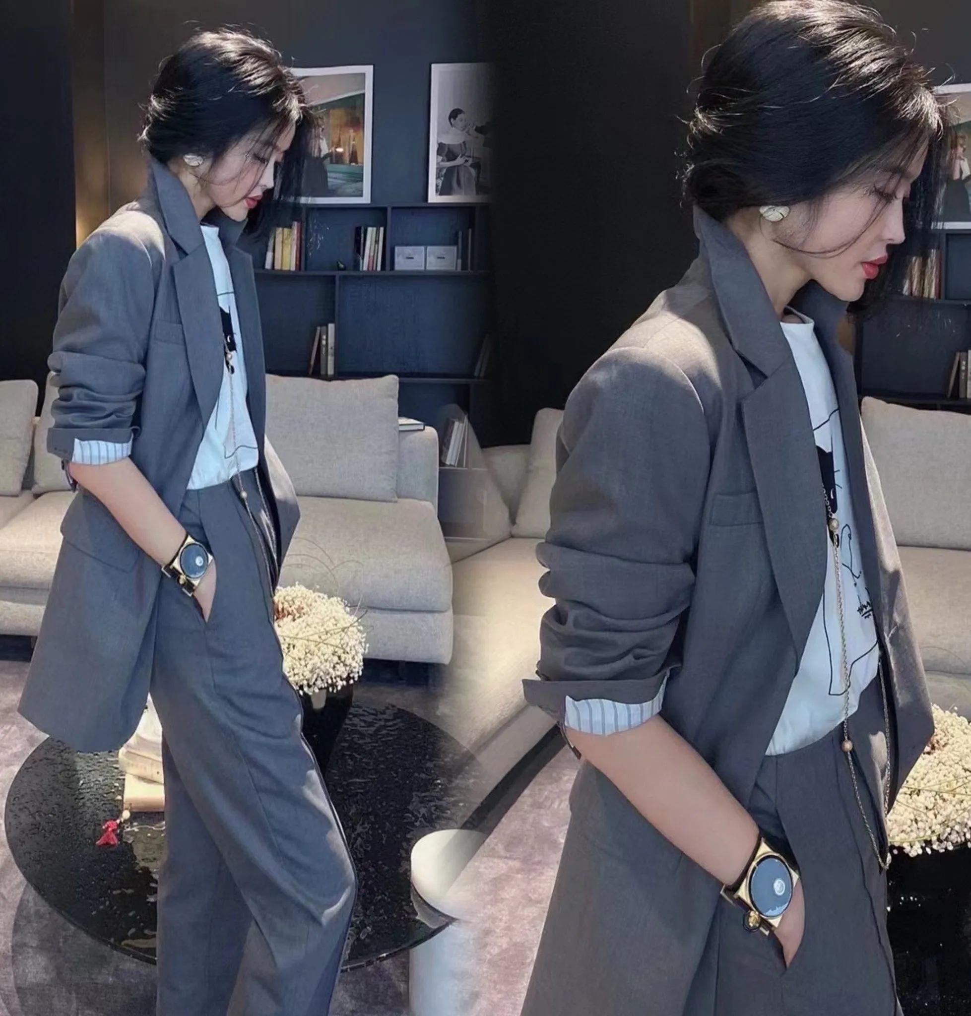 new 2023 autumn and winter women's clothing Lapel Composite Crispwith High-Waisted Trousers Suit 1011
new 2023 autumn and winter women's clothing Lapel Composite Crispwith High-Waisted Trousers Suit 1011