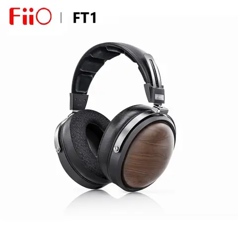 FiiO FT1 Closed-Back Over-Ear Nanowood Fiber Composite Diaphragm Wired Hi-Fi Headphones, American Black Wood Ear Cups for Studio