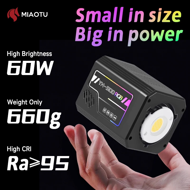 Miaotu handheld 100W high power RGB fill light 2700-6500K high CRI suitable for YouTube TikTok live broadcast light
Miaotu handheld 100W high power RGB fill light 2700-6500K high CRI suitable for YouTube TikTok live broadcast light