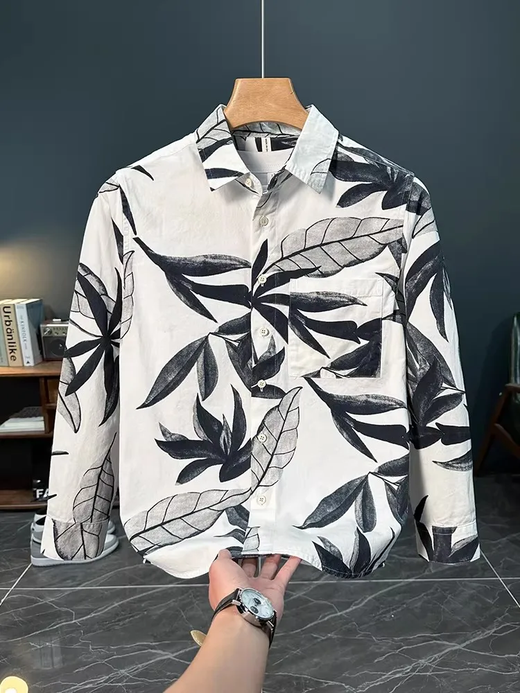 Autumn Casual Long Sleeve Men's Shirt Fashionable Print Stylish Loose Fit Polyester Fiber Anti-Wrinkle Regular Length
Autumn Casual Long Sleeve Men's Shirt Fashionable Print Stylish Loose Fit Polyester Fiber Anti-Wrinkle Regular Length