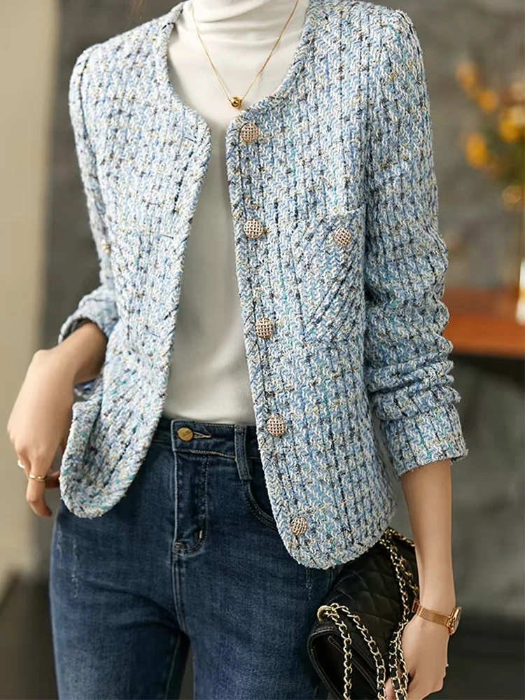Cropped Tweed Jacket for Women 2025 Elegant Autumn Elegant Fashion Outerwear O-Neck Short Coats Woman's Clothing blazer feminino
Cropped Tweed Jacket for Women 2025 Elegant Autumn Elegant Fashion Outerwear O-Neck Short Coats Woman's Clothing blazer feminino