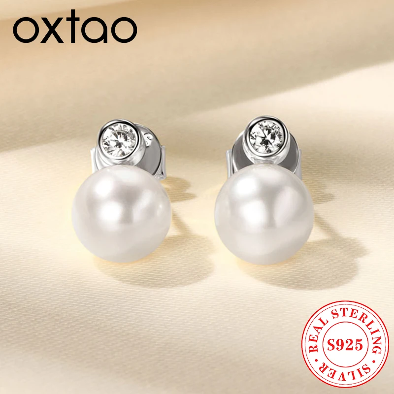 OXTAO 925 Sterling Silver 7-8mm Natural Freshwater Pearl Earrings Zircon Luxury Jewelry Elegant Female Daily Wear Accessories
OXTAO 925 Sterling Silver 7-8mm Natural Freshwater Pearl Earrings Zircon Luxury Jewelry Elegant Female Daily Wear Accessories