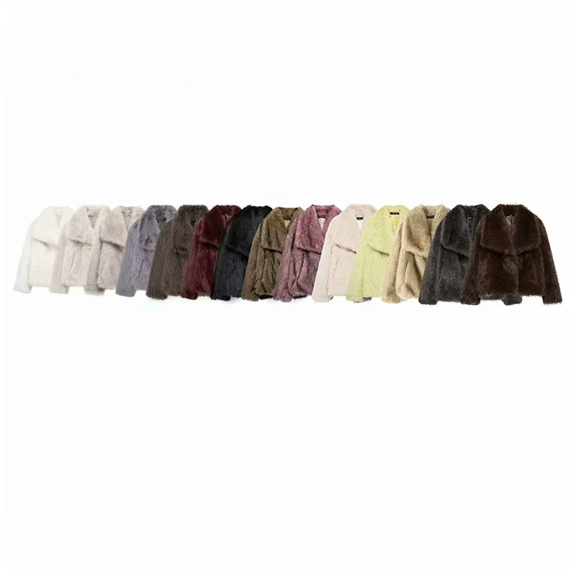 Short Artificial Fur Effect Jacket Women's Fashion Straight Cut Thickened Long Sleeve V-Neck Zipper Closure Color
Short Artificial Fur Effect Jacket Women's Fashion Straight Cut Thickened Long Sleeve V-Neck Zipper Closure Color