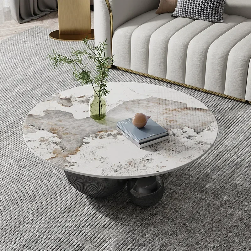 Rock tea table small apartment living room shaped round stainless steel modern luxury tea table
Rock tea table small apartment living room shaped round stainless steel modern luxury tea table