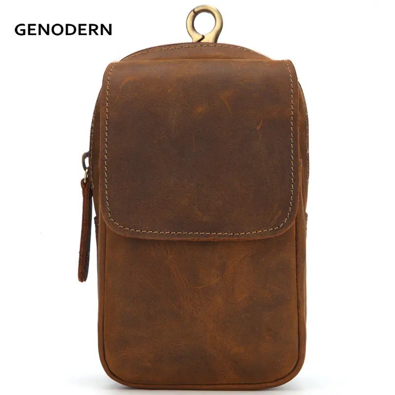 GENODERN Crazy Horse Leather Men Fanny Pack with Belt Loops Hip Bum Bag Phone Pouch Male Travel Waist Packs Waist Bag
GENODERN Crazy Horse Leather Men Fanny Pack with Belt Loops Hip Bum Bag Phone Pouch Male Travel Waist Packs Waist Bag