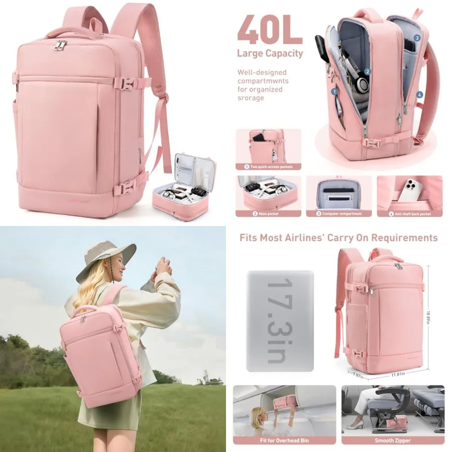 Laptop Backpack for 17 Inch Laptop, 40L Expandable Large Capacity Backpack, TSA Carry On Travel Backpack with Padded Laptop Com
Laptop Backpack for 17 Inch Laptop, 40L Expandable Large Capacity Backpack, TSA Carry On Travel Backpack with Padded Laptop Com
