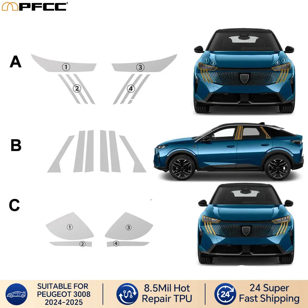 PPF Pre Cut For PEUGEOT 3008 2024 2025 Headlight Rearview Protection Film Car Sticker Kit Anti-scratch Protective Accessories
PPF Pre Cut For PEUGEOT 3008 2024 2025 Headlight Rearview Protection Film Car Sticker Kit Anti-scratch Protective Accessories
