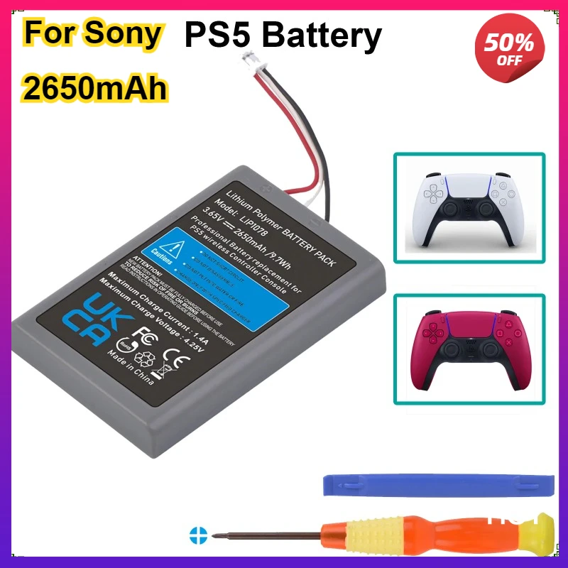2650mAh Rechargeable Li-ion LIP1708 PS5 Battery for Sony PlayStation 5 Dualsense Controller CFI-ZCT1 W B U
2650mAh Rechargeable Li-ion LIP1708 PS5 Battery for Sony PlayStation 5 Dualsense Controller CFI-ZCT1 W B U