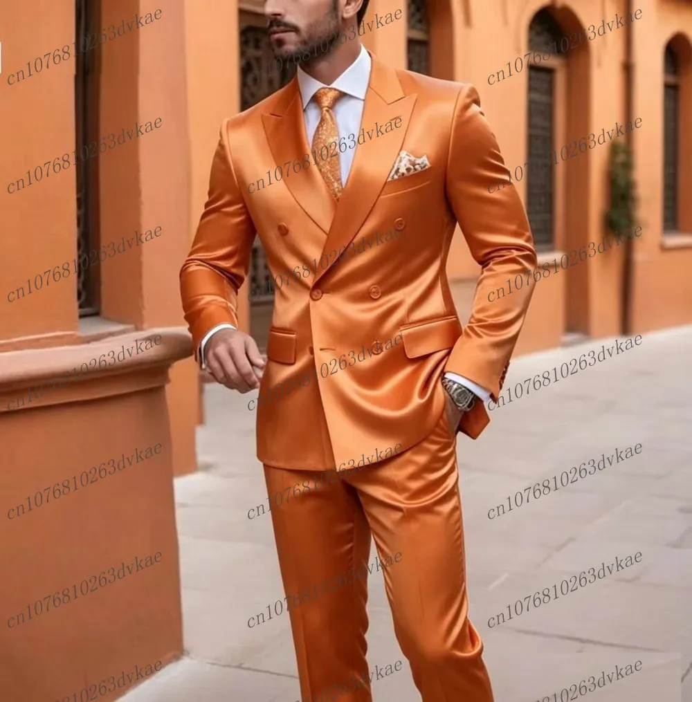 Shiny Orange Acetate Satin Men Suit Party Prom Special Business Groom Groomsman Wedding Male Tuxedos 2 Piece Set Blazer Pants
Shiny Orange Acetate Satin Men Suit Party Prom Special Business Groom Groomsman Wedding Male Tuxedos 2 Piece Set Blazer Pants