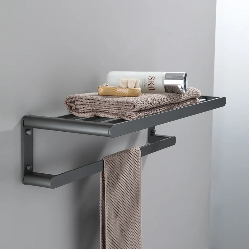 Towel Holder Bathroom shelf 50cm Wall Mount Rail Towel Rack Aluminum Grey Towel Bar Towel Hanger Bathroom Accessorie
Towel Holder Bathroom shelf 50cm Wall Mount Rail Towel Rack Aluminum Grey Towel Bar Towel Hanger Bathroom Accessorie