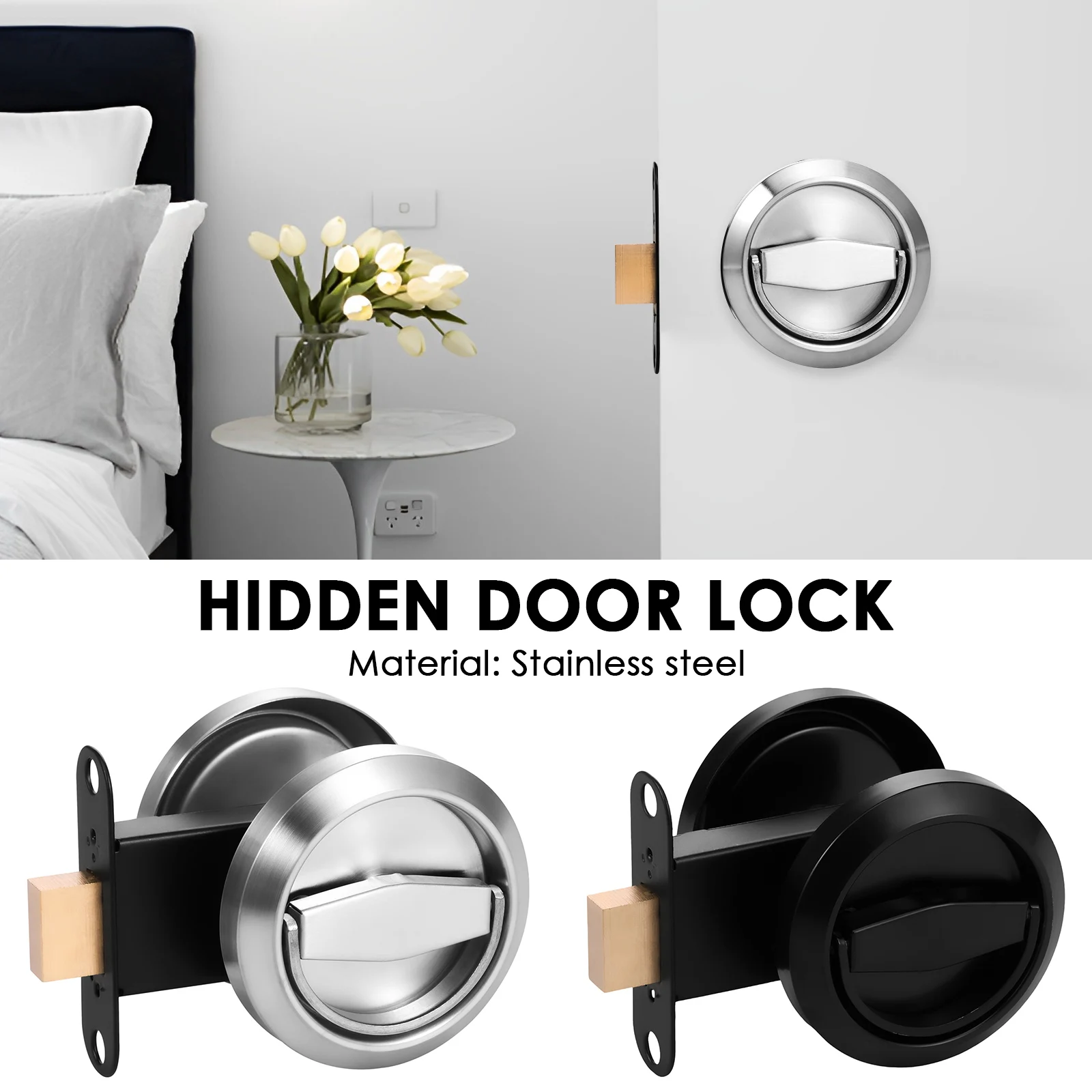 Round Door Handle Easy to Install Rotary Stainless Steel Cup Ring Pocket Door Lock for Your Home Stainless Steel Rosettes Set
Round Door Handle Easy to Install Rotary Stainless Steel Cup Ring Pocket Door Lock for Your Home Stainless Steel Rosettes Set
