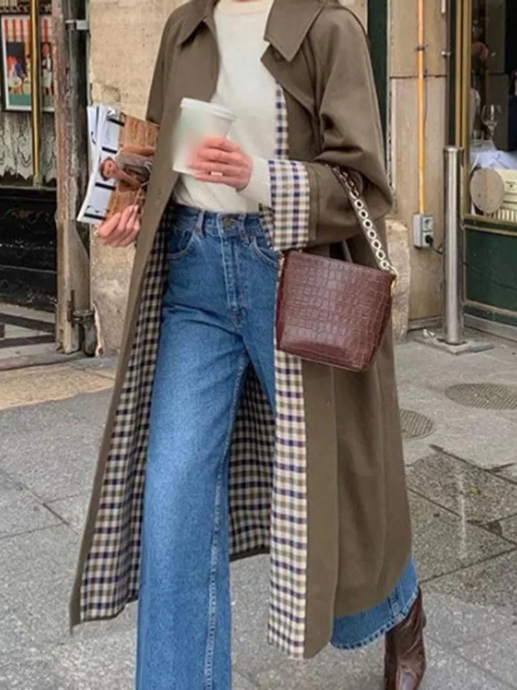 Women's Fashion Long Trench Coat Retro Loose Single-breasted Coat Autumn and Winter Lapel High Street Temperament Coat
Women's Fashion Long Trench Coat Retro Loose Single-breasted Coat Autumn and Winter Lapel High Street Temperament Coat