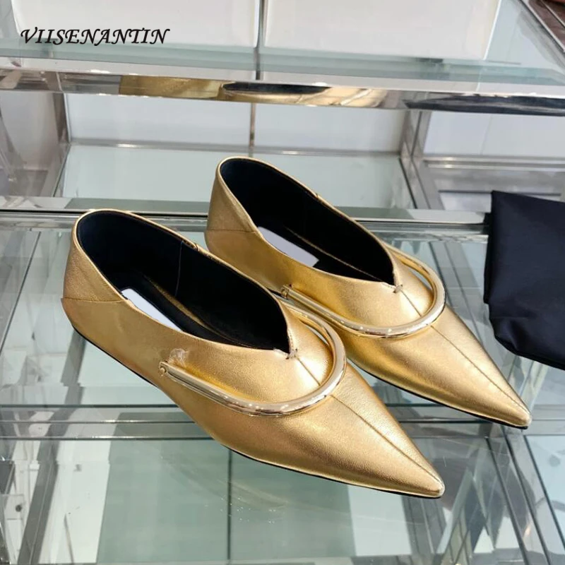 Hot New Metal Decor Flats Shoes for Women Brand Design Casual Shoes Pointed Toe Slip on Mary Jane Shoes Ladies Genuine Leather
Hot New Metal Decor Flats Shoes for Women Brand Design Casual Shoes Pointed Toe Slip on Mary Jane Shoes Ladies Genuine Leather