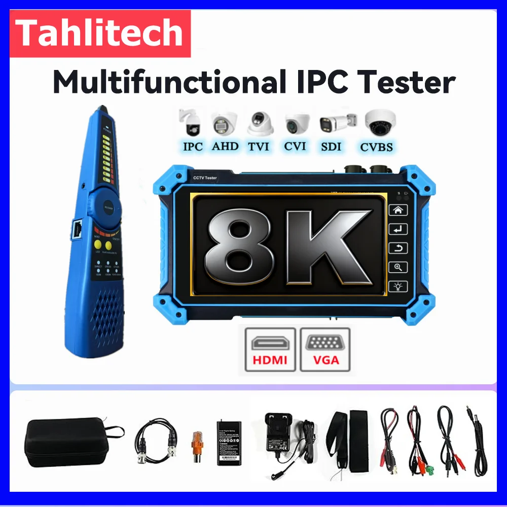 IPC-5200/5100 Plus 8MP AHD CVI TVI CVBS 8K IP Camera Test 5.4" IPS Touch Screen IPC POE PTZ RS485 HDMI VGA IP Camera Tester
IPC-5200/5100 Plus 8MP AHD CVI TVI CVBS 8K IP Camera Test 5.4" IPS Touch Screen IPC POE PTZ RS485 HDMI VGA IP Camera Tester