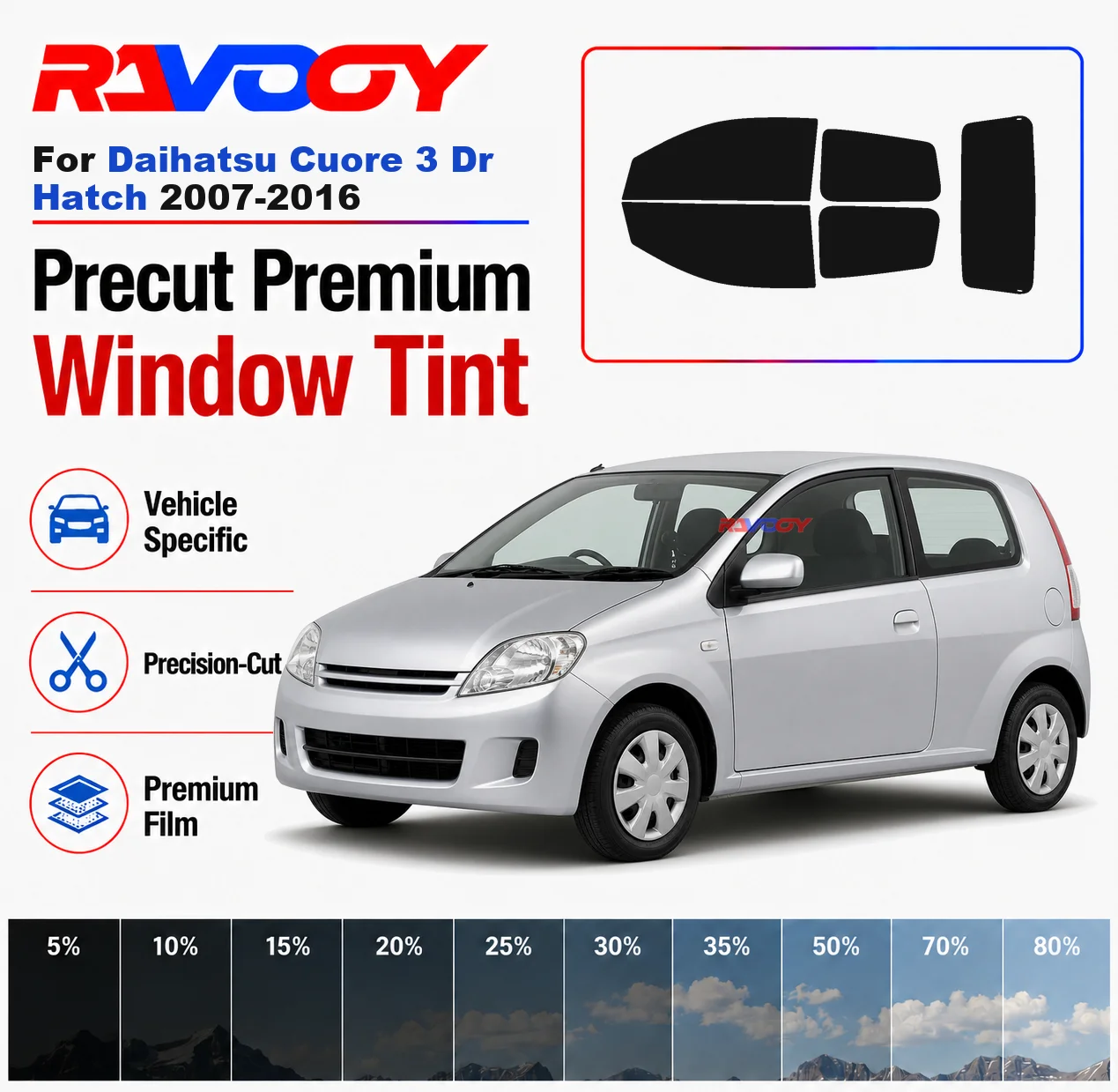 Premium Precut Window Tint Kit Front Rear Windows Rear Windshield For Daihatsu Cuore 3 Dr Hatch 2007-2016 Nano Ceramic Film
Premium Precut Window Tint Kit Front Rear Windows Rear Windshield For Daihatsu Cuore 3 Dr Hatch 2007-2016 Nano Ceramic Film